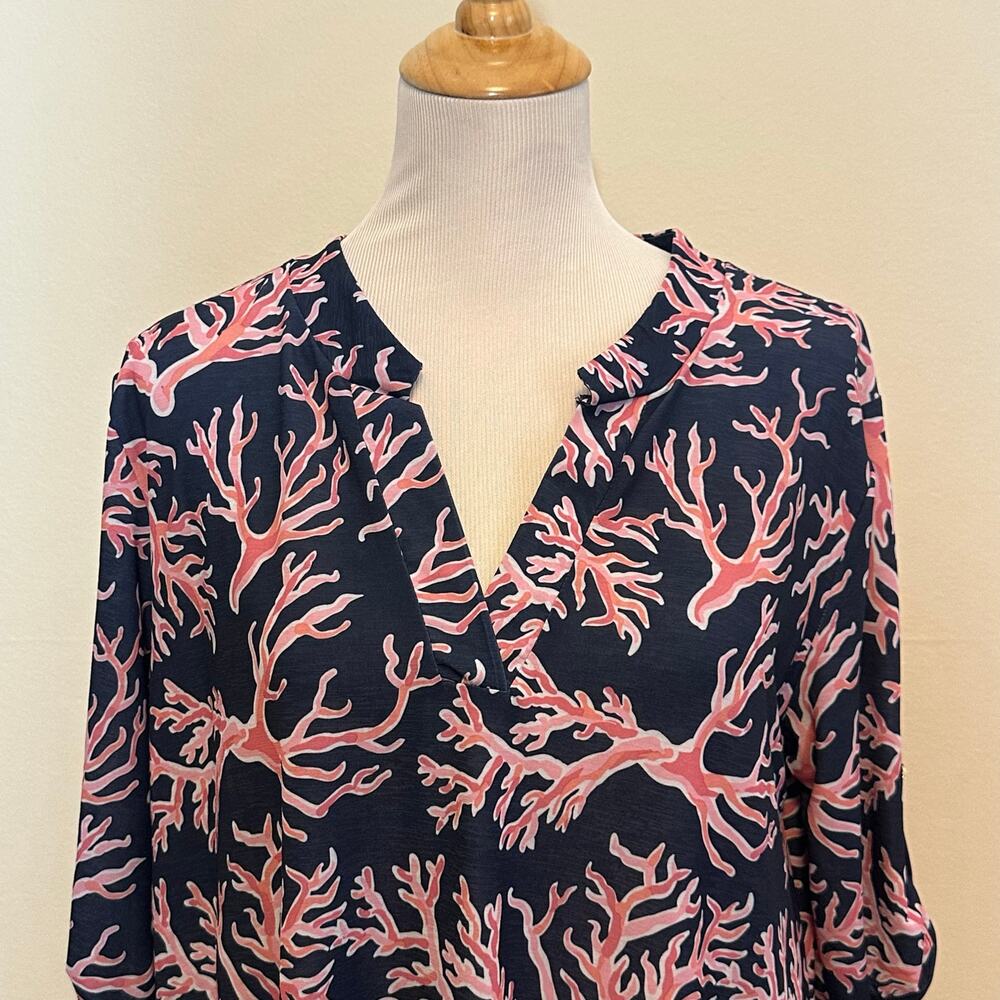 Simply Southern Naples Nautical 3/4 Sleeve V-Neck Top Sz M - Picture 4 of 8